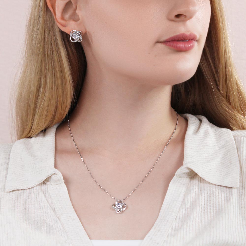 To My Soulmate - My Love is always with you - Love Knot Necklace W/free earrings