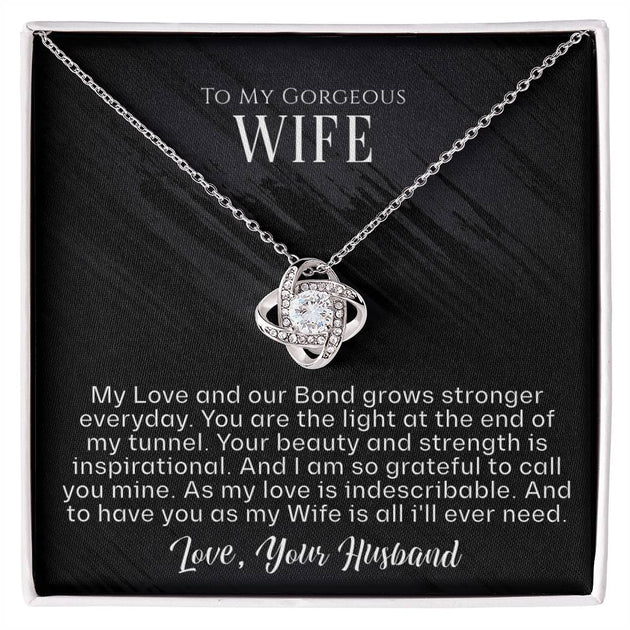 To My Wife Our Love And Bond Love Knot (Yellow/White Gold