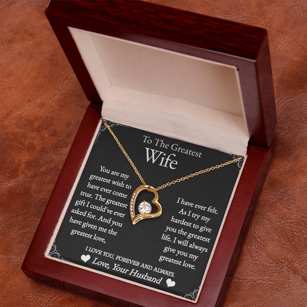 To The Greatest Wife - Forever love necklace (White/Yellow Gold)