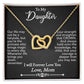 To My Daughter - Forever Love You - Interlocking Hearts (Gold/Rose Gold&Stainless Steel)