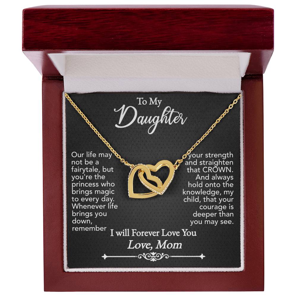 To My Daughter - Forever Love You - Interlocking Hearts (Gold/Rose Gold&Stainless Steel)