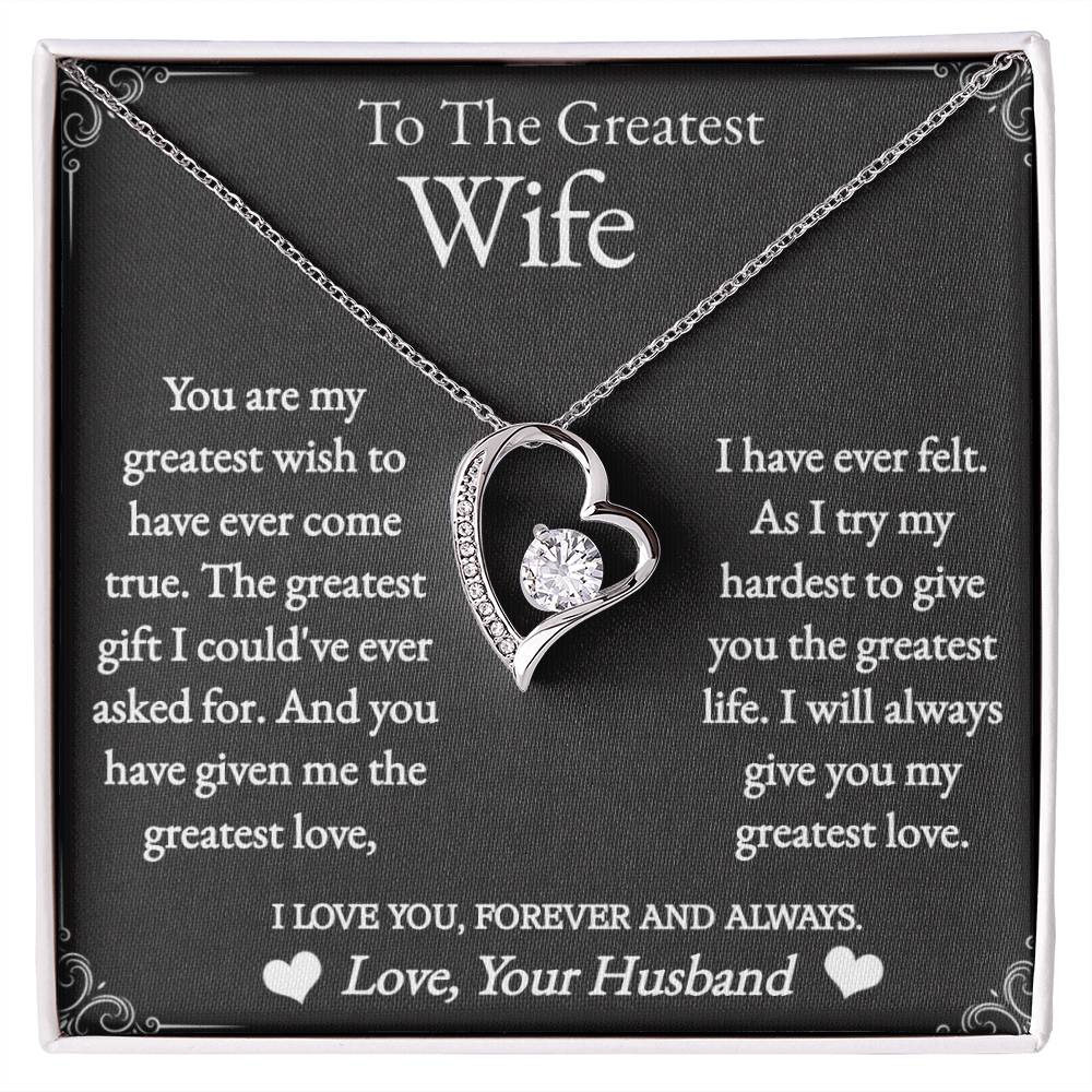 To The Greatest Wife - Forever love necklace (White/Yellow Gold)