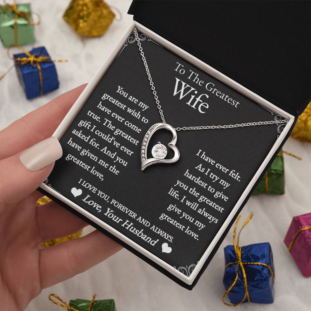 To The Greatest Wife - Forever love necklace (White/Yellow Gold)