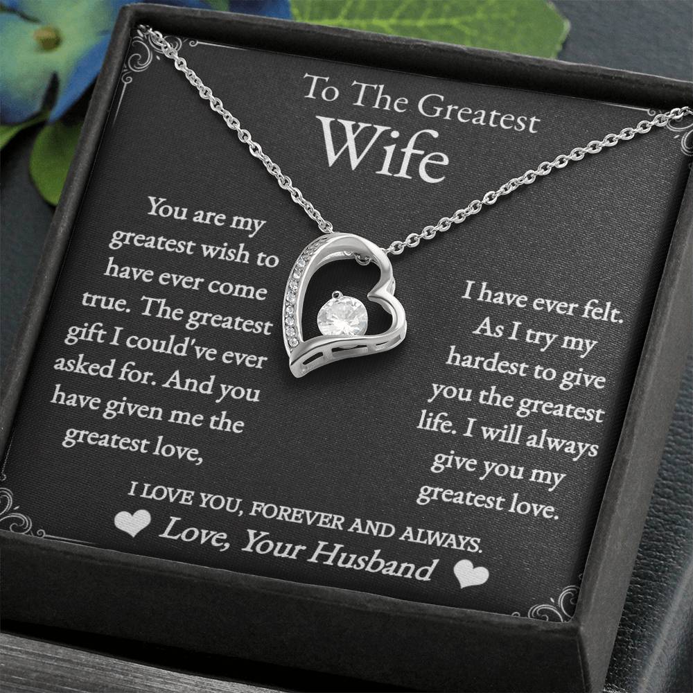 To The Greatest Wife - Forever love necklace (White/Yellow Gold)