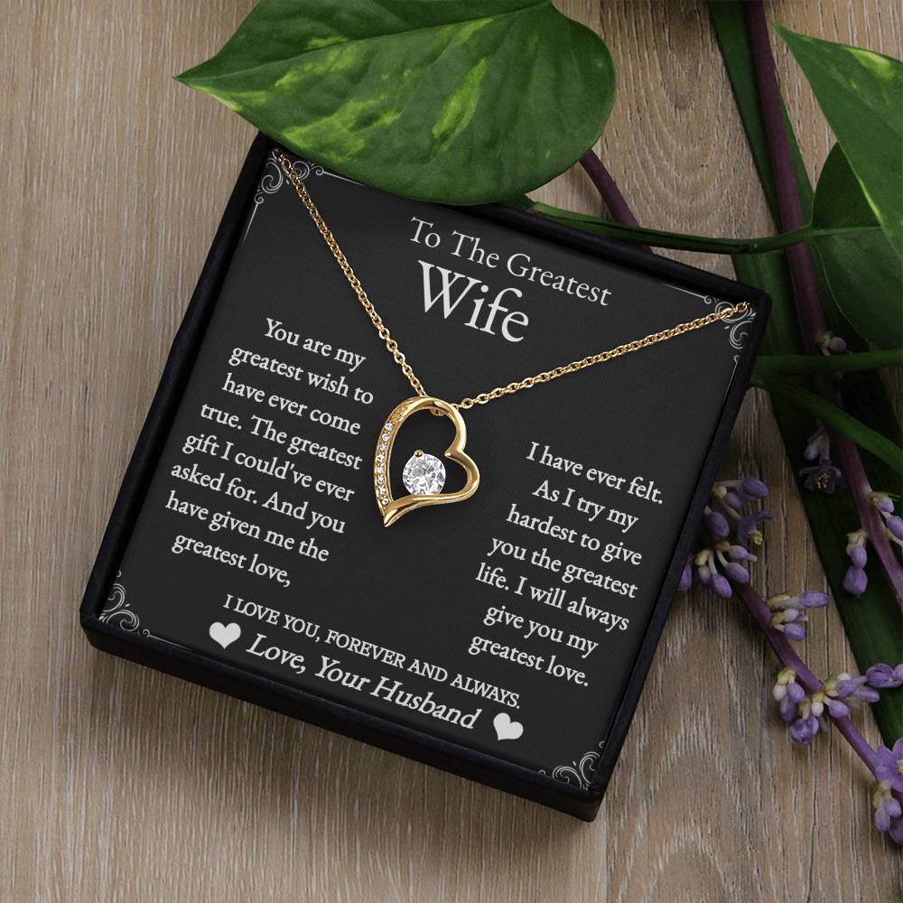 To The Greatest Wife - Forever love necklace (White/Yellow Gold)